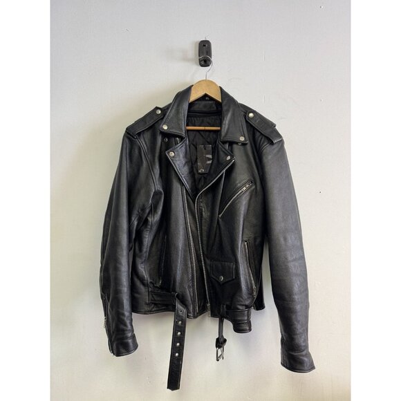 Genuine leather moto jacket - Picture 1 of 4